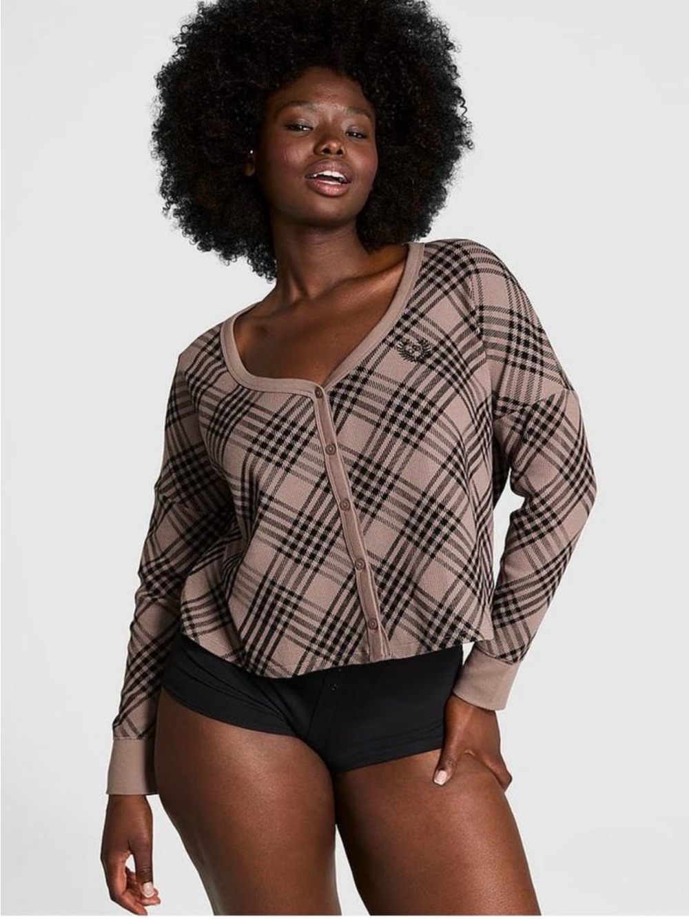 PINK Victoria's Secret THERMAL BOXY BLING CARDIGAN